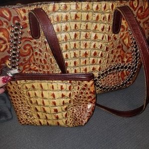 Raviani Croc Floral Swarovski Purse &makeup bag